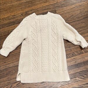 Baby GAP Cream Casual Dress with Classic Cable Knit